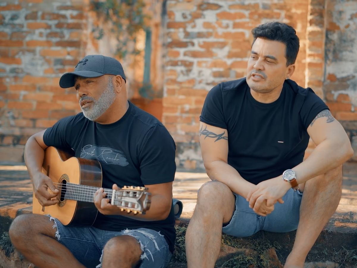 Rick e Renner durante gravação de projeto musical